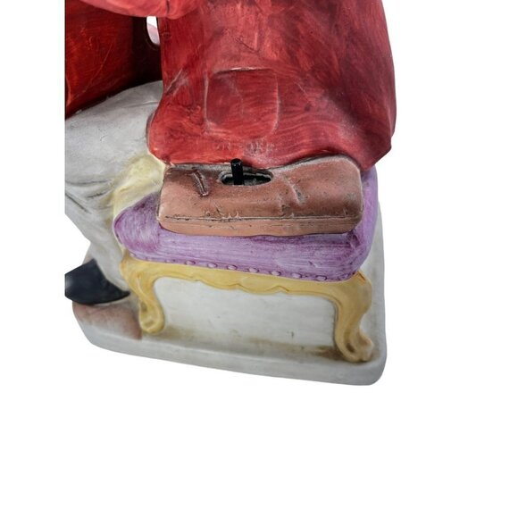 1970 Vintage Melody In Motion Music Box The Cellist Hand Painted Bisque Finish - Picture 8 of 12